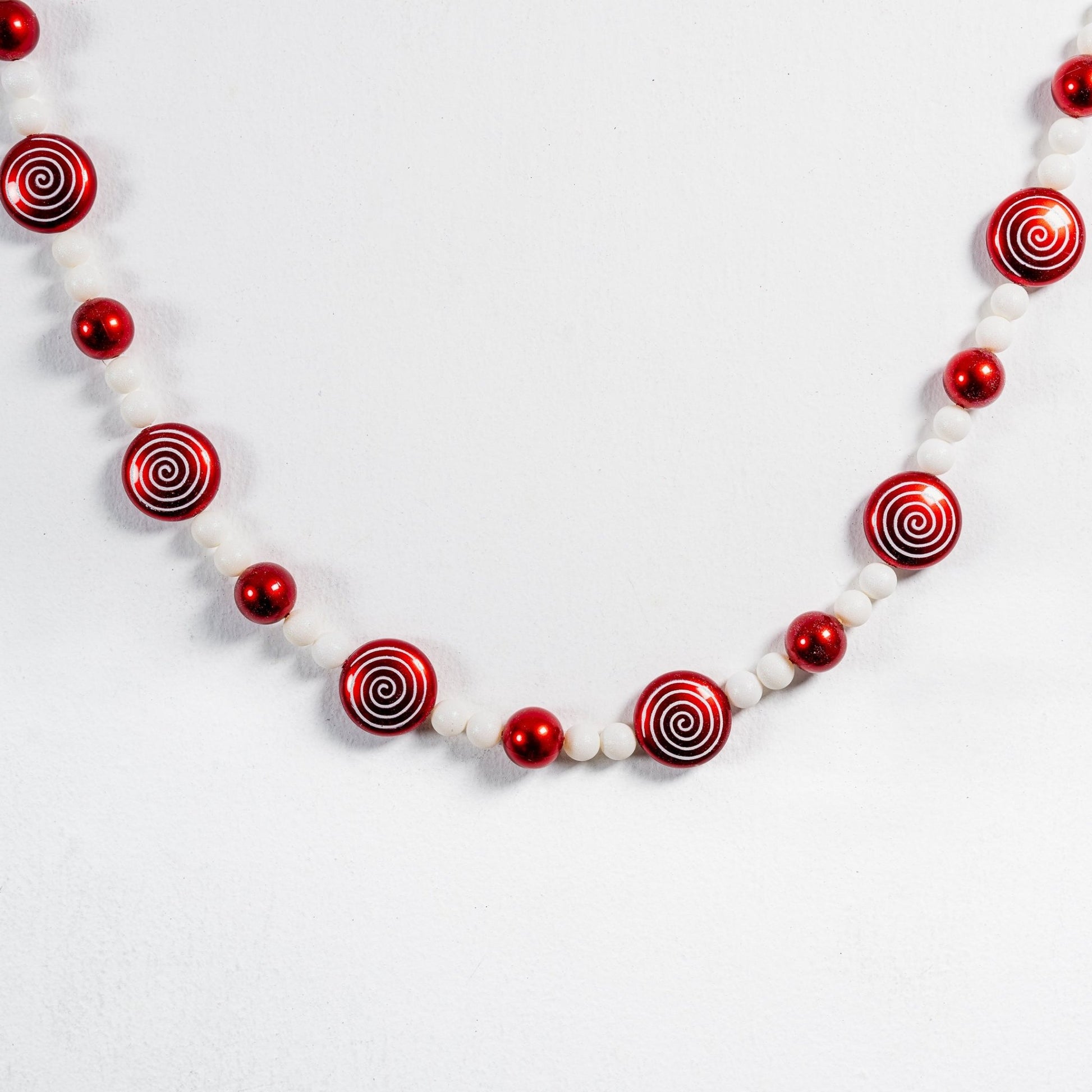 Red Peppermint Candy Garland - 6ft - Joy By