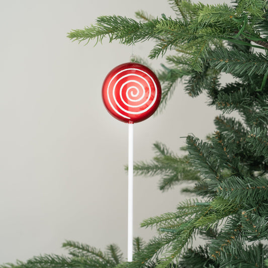 Red & White 10" Lollipop Ornament - Joy By