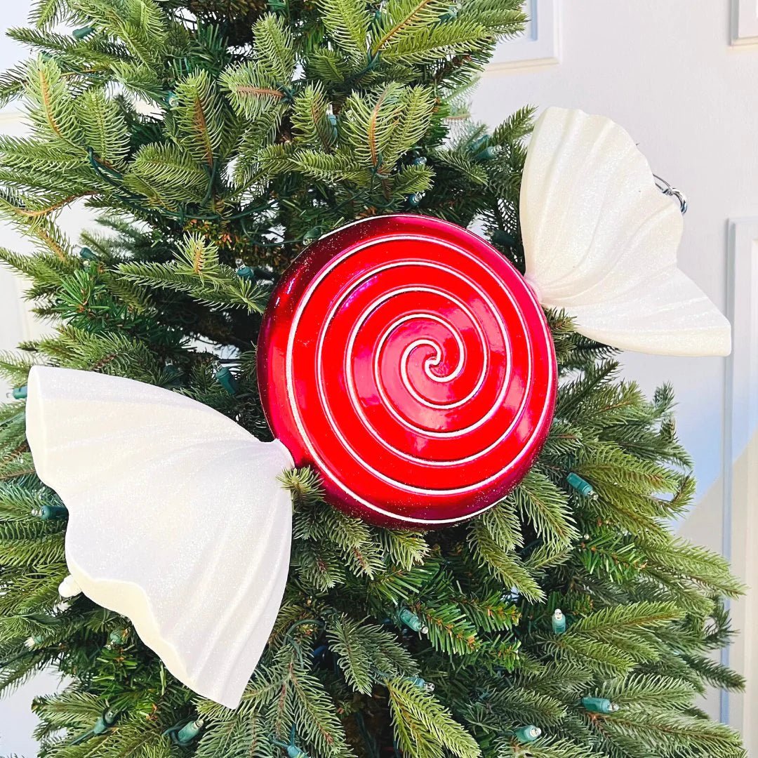 Red & White Round Candy Oversized Ornament - Joy By