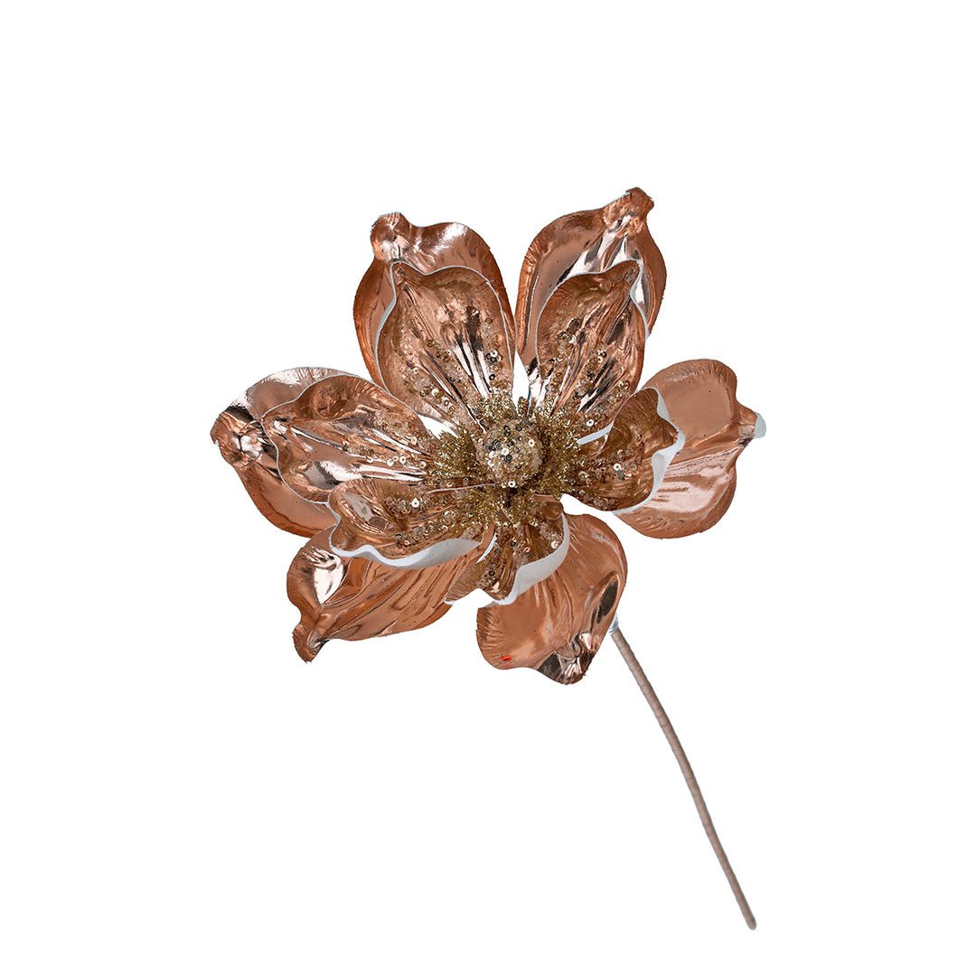 Rose Gold Magnolia Flower Pick - Joy By