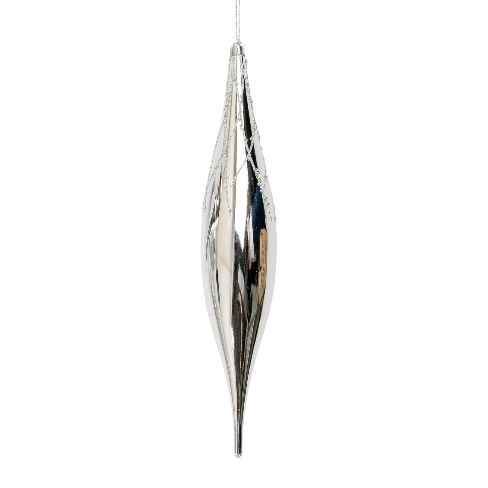 Shiny Silver 13" Shuttle Ornament - Joy By