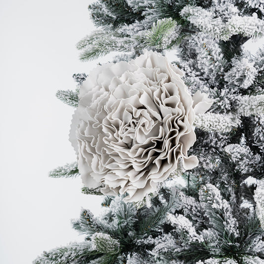 Silver Glitter Carnation Flower Ornament - Joy By