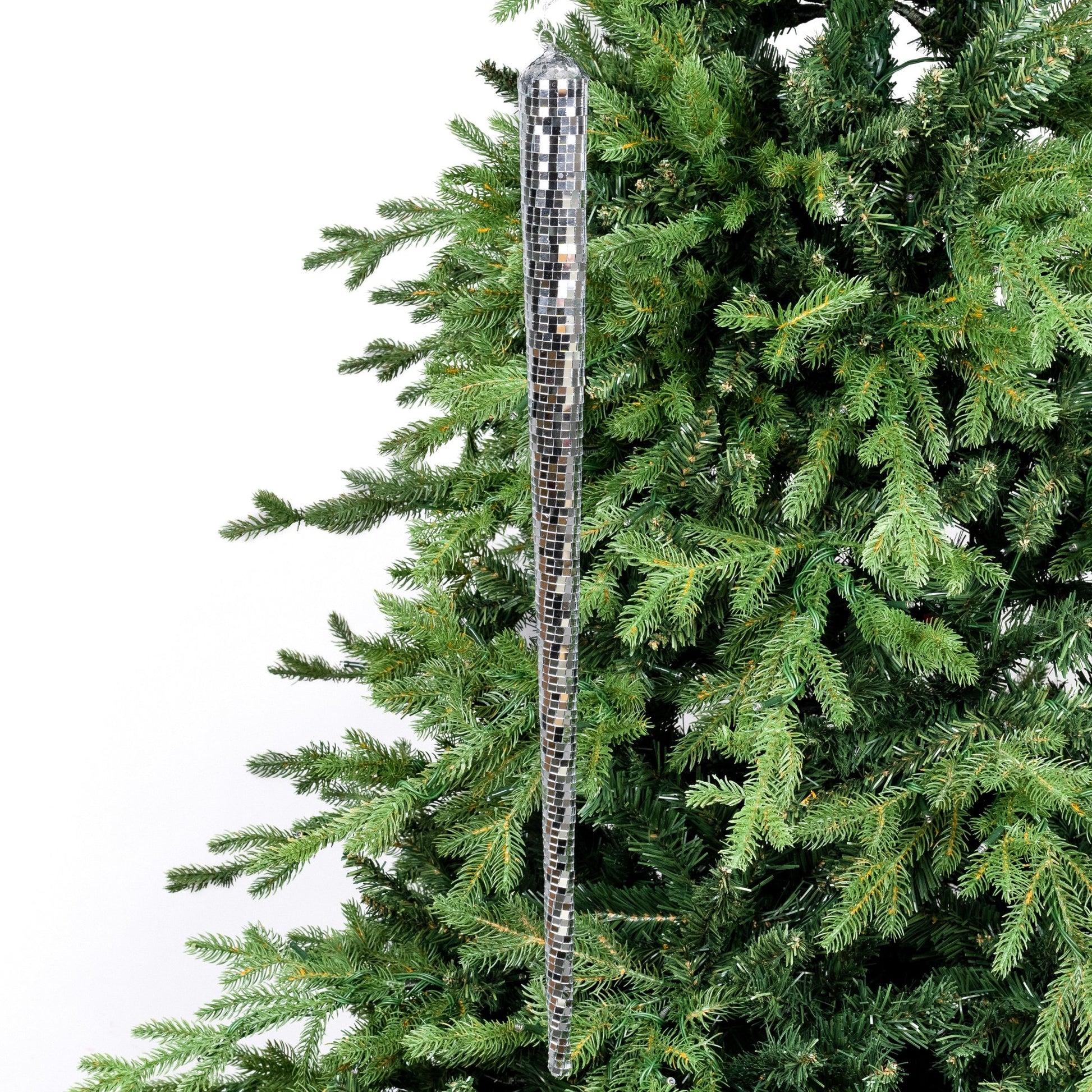 Silver Mirror 24" Icicle Ornament - Joy By