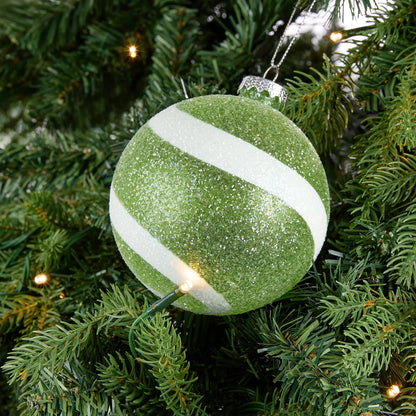 Sugar Dusted Swirled Candy Ball Ornament - Joy By