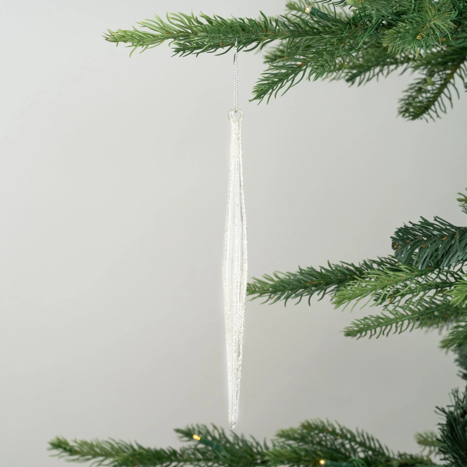 White Crystal Icicle Ornament - Joy By