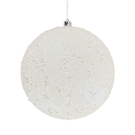 White Flat Round Ornament - Joy By