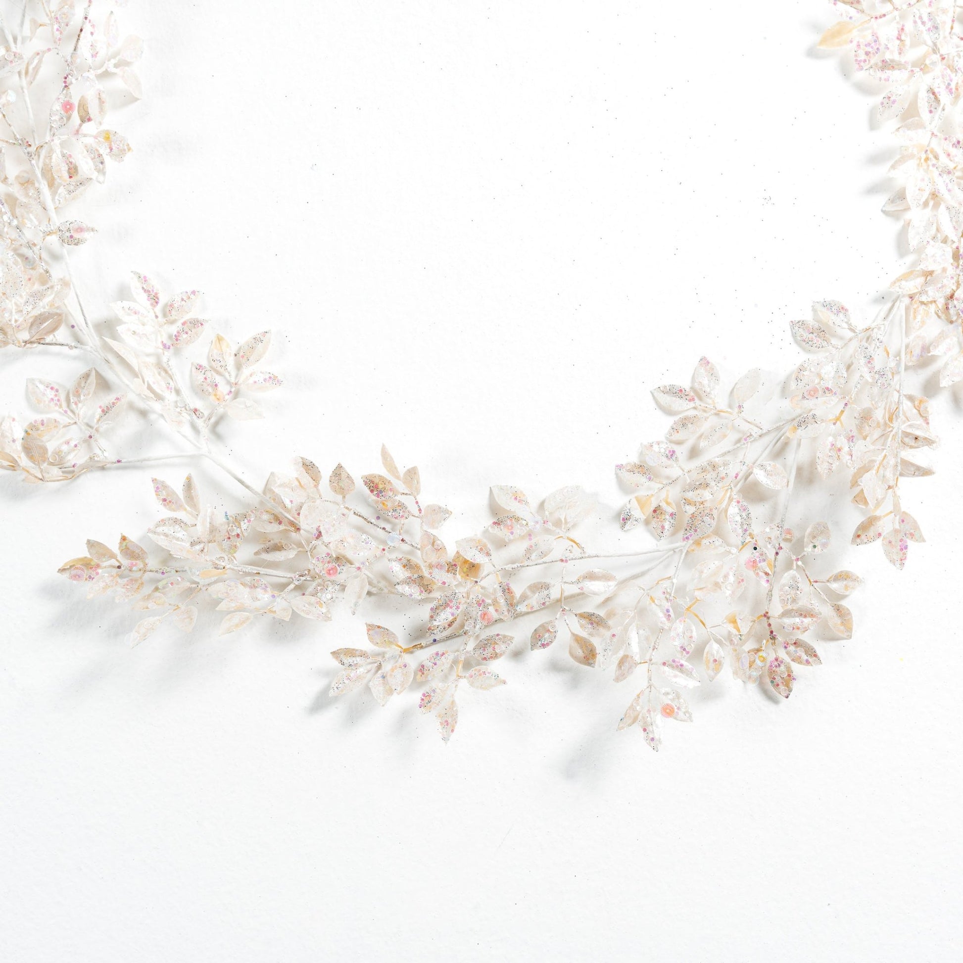 White Winter Frosted Flower Garland - Joy By