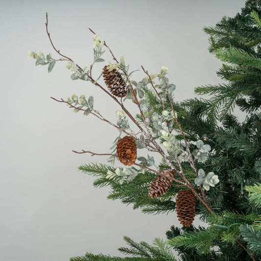 Winter Foliage & Pinecone Tree Pick - Joy By