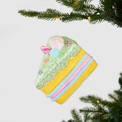 Yellow Sugary Cake Slice Ornament - Joy By